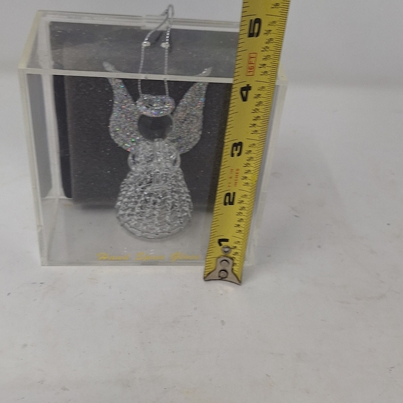 Vintage Unique Treasure Hand Spun Glass Angel Silver Glitter Christmas Ornament - Picture 6 of 8